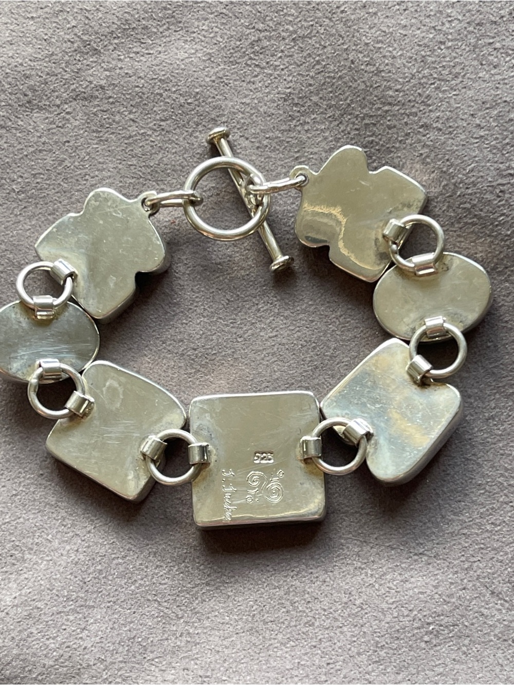Vintage Sterling Silver Spiny Oyster Shell Abalone Biwa Pearl Layered Bracelet 7 - Picture 5 of 8